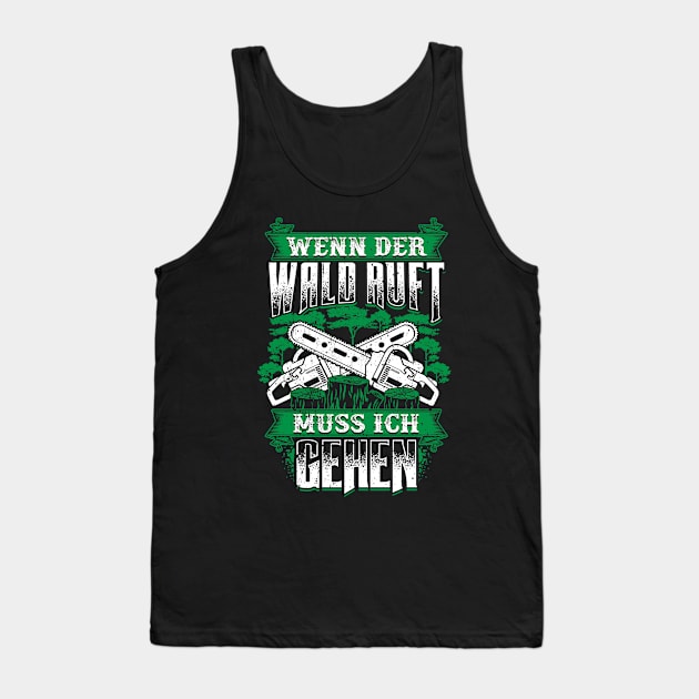 Lumberjack Woodworker Chainsaw Gift Tank Top by Pummli